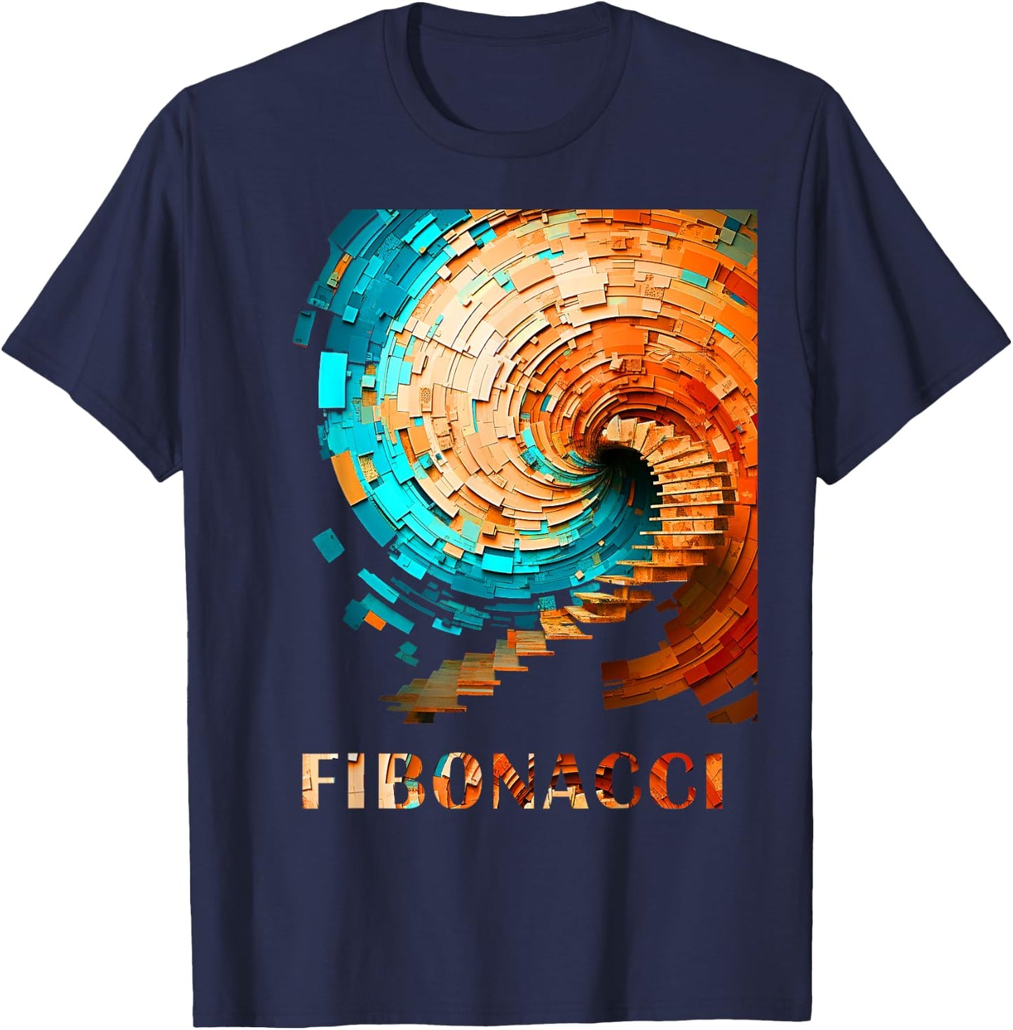 Fibonacci Flower Circle for Mathematician Physicist Artists T-Shirt - T-Shirt | Navy