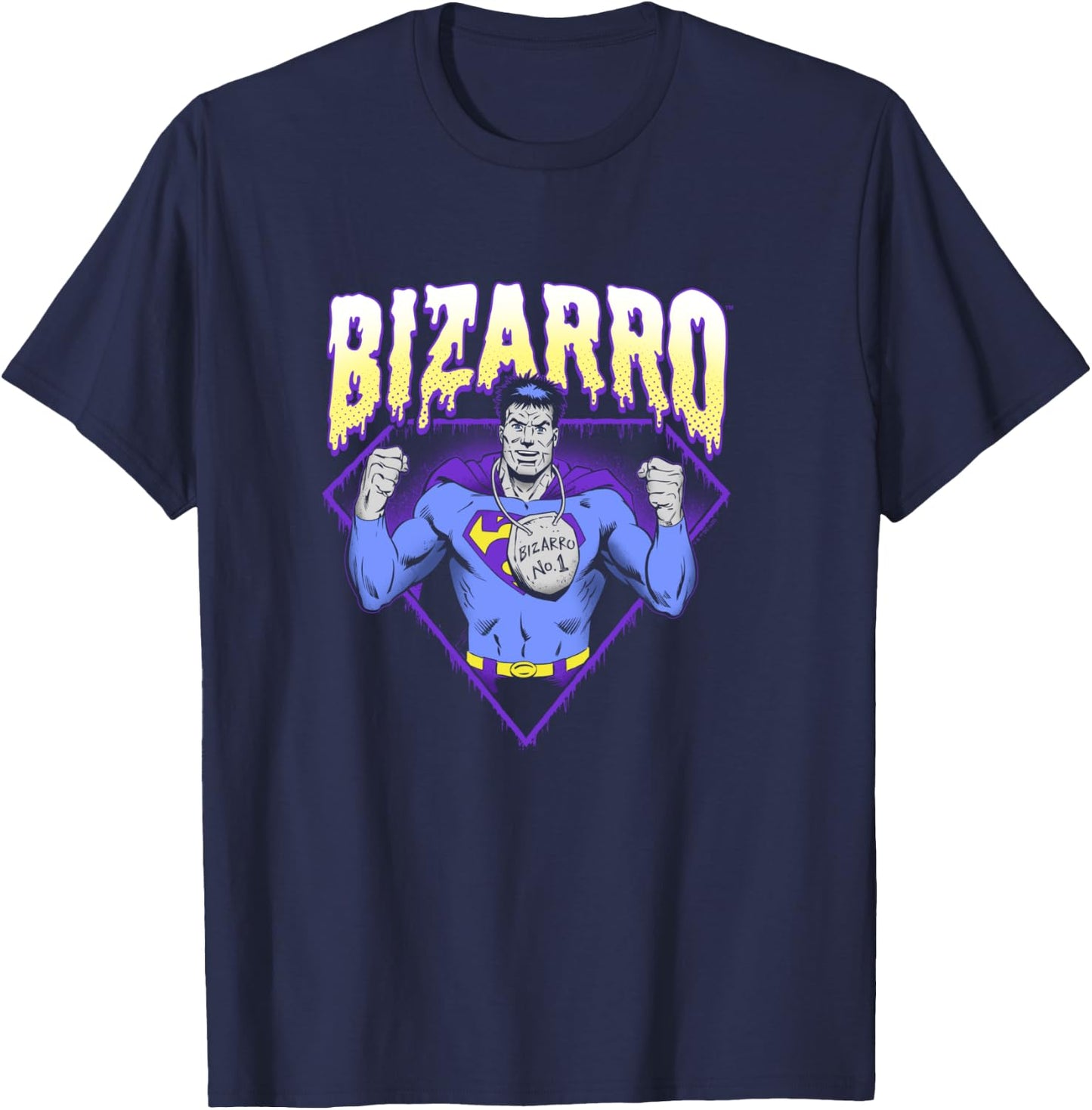 DC Comics Halloween Bizarro Purple Drip T-Shirt - T-Shirt | Navy