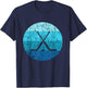 Ice Hockey Stick Hockey Sport Retro Vintage Ocean Water T-Shirt - T-Shirt | Navy