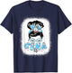 CRNA Life Messy Bun Women Glasses Cute CRNA Gifts T-Shirt - T-Shirt | Navy
