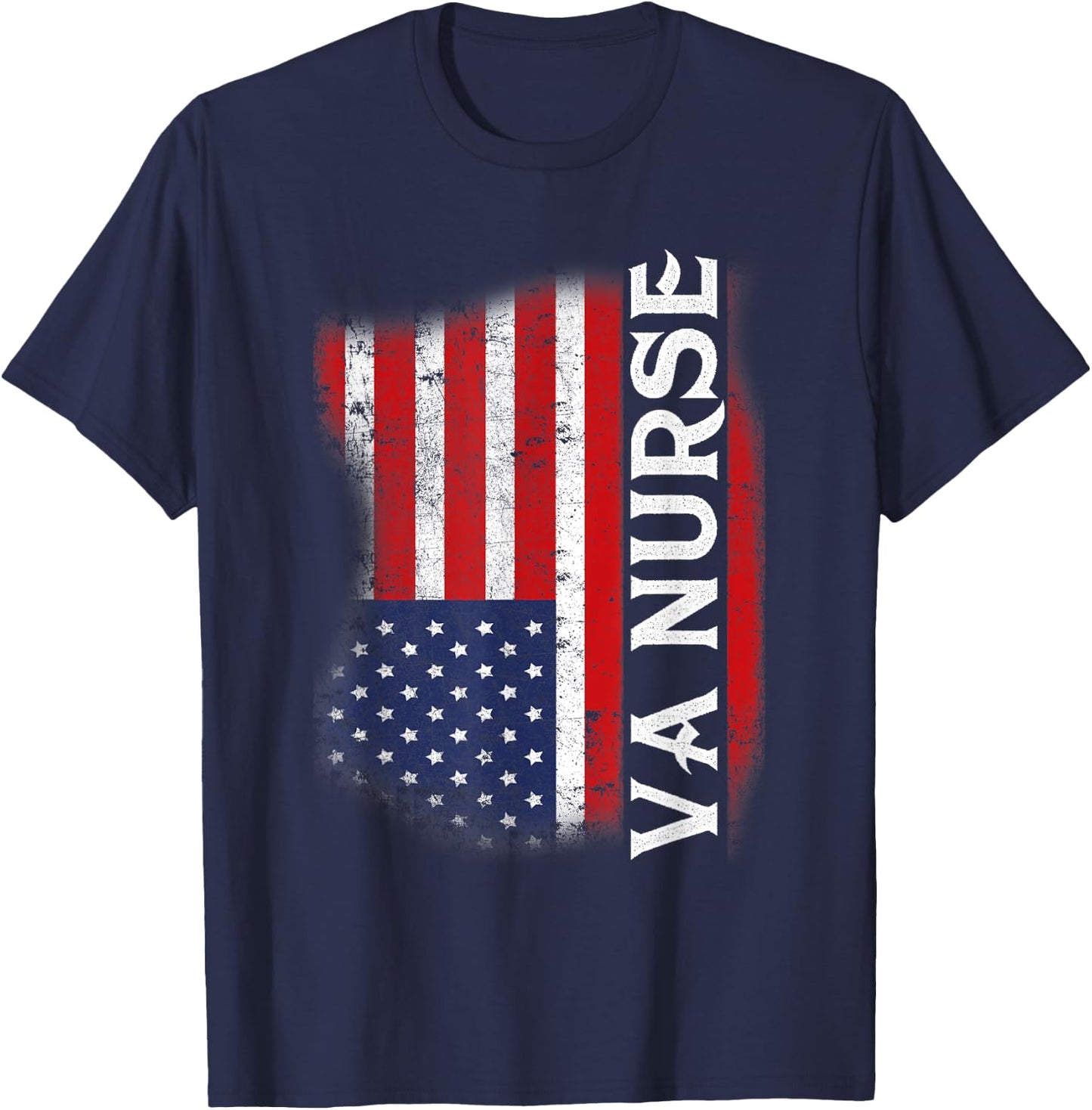 Veteran American USA Flag VA Nurse T-Shirt - T-Shirt | Navy