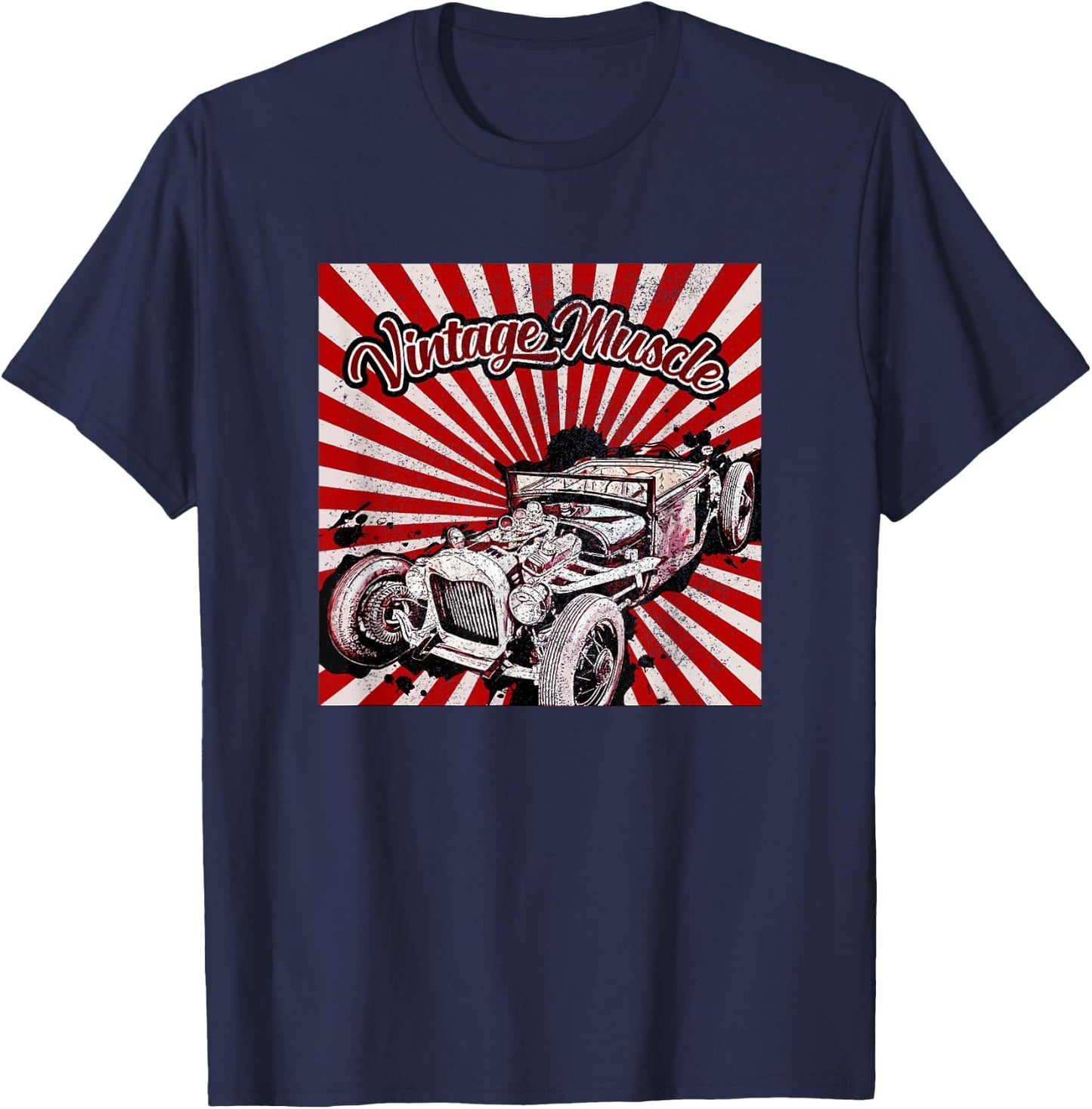Vintage Muscle Car Roadster T-Shirt - T-Shirt | Navy
