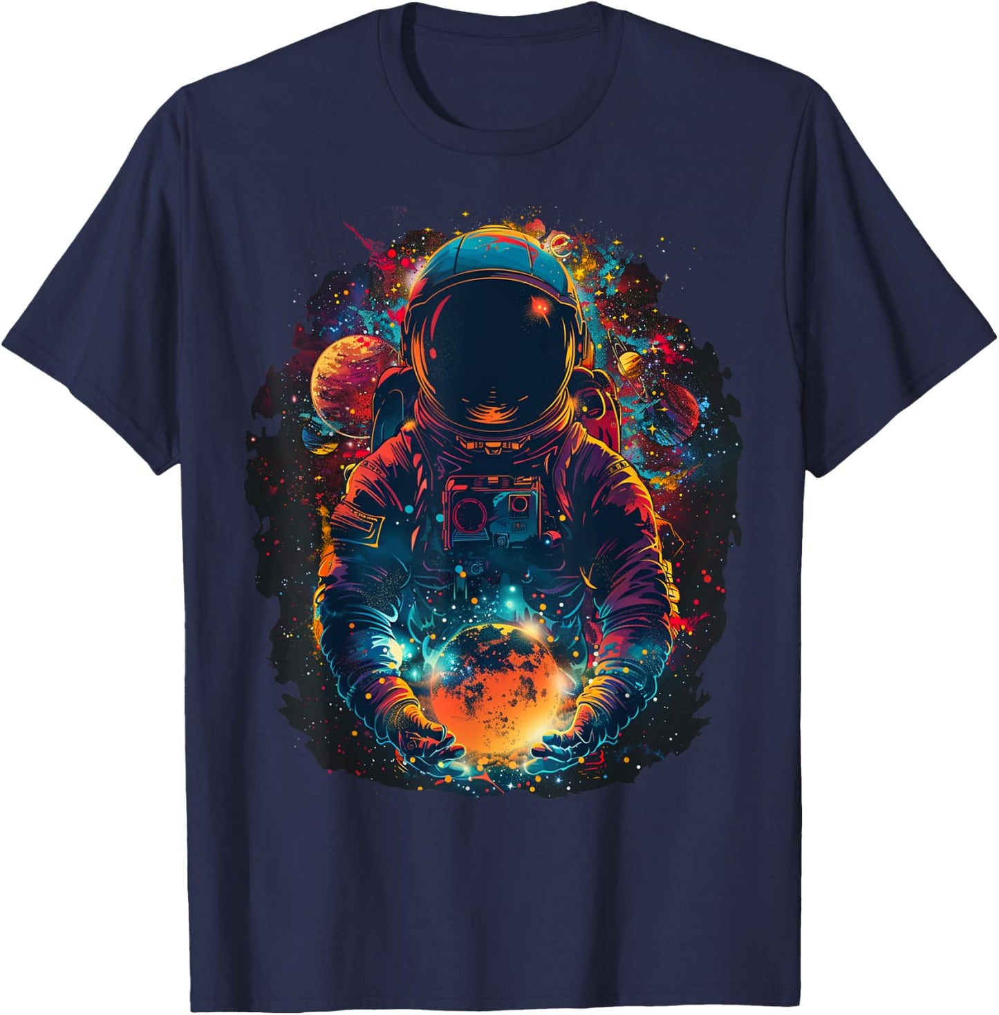 Astronaut STEM Space Graphic Design T-Shirt - T-Shirt | Navy