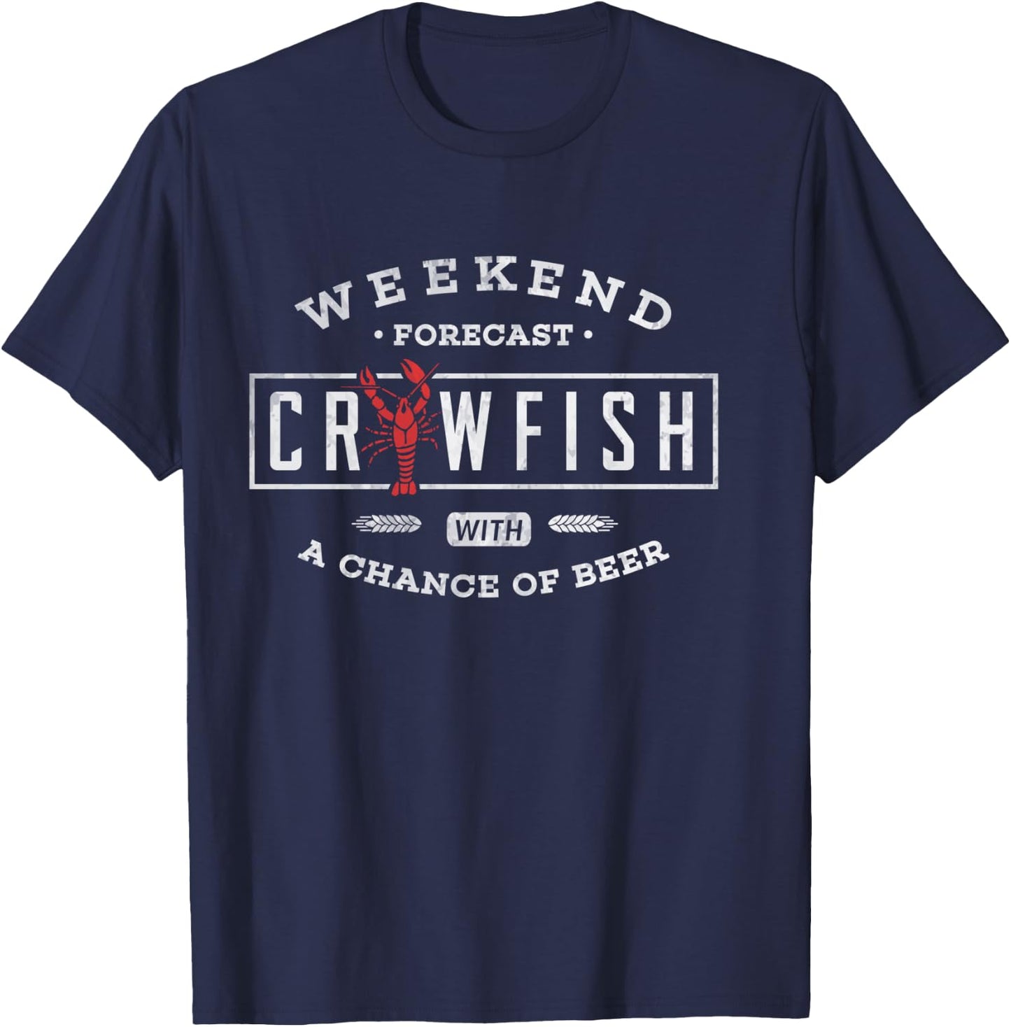 Crawfish Boil Shirt Weekend Forecast Cajun and Beer Party T-Shirt - T-Shirt | Navy