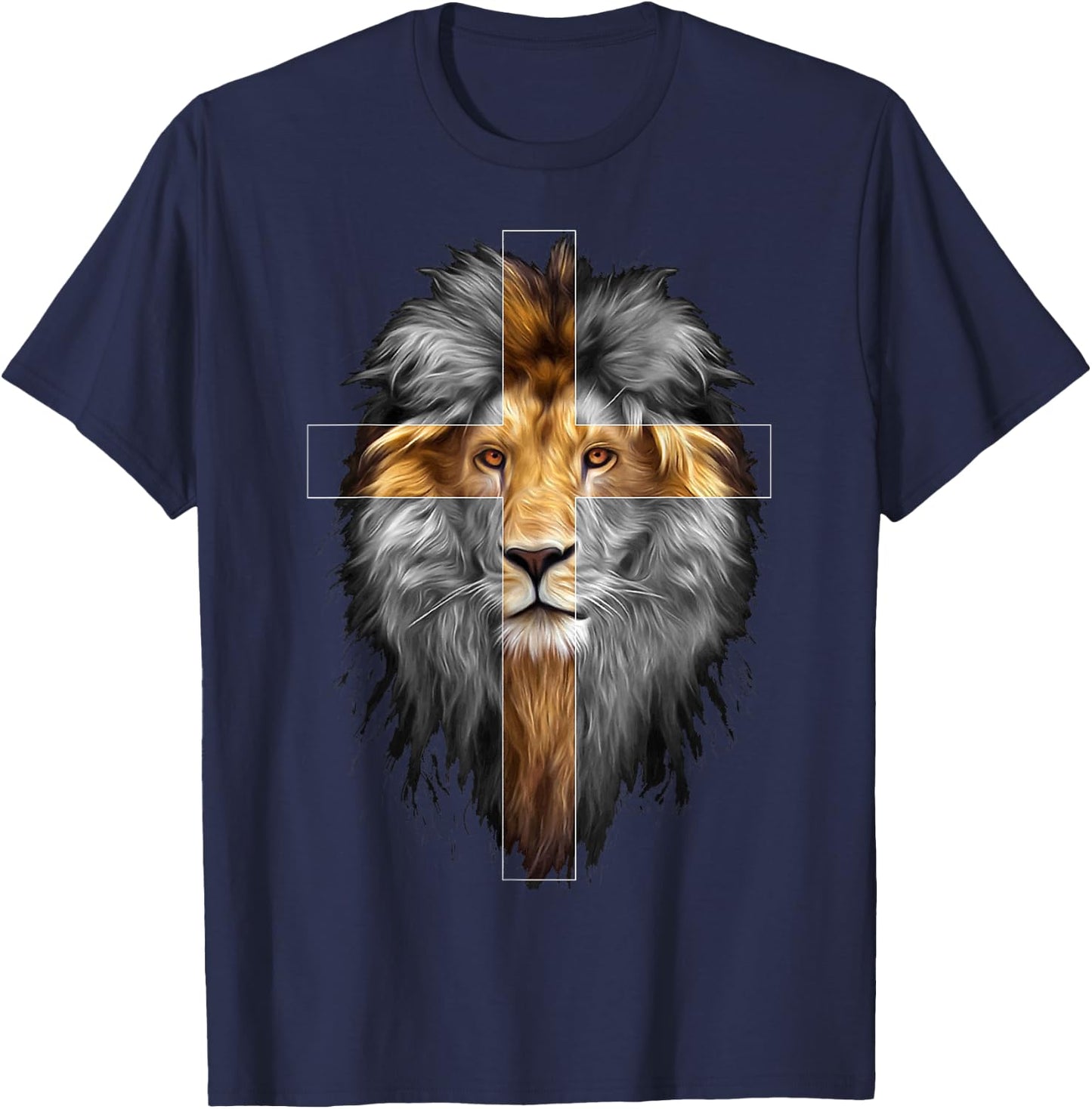 Cute Christian Jesus Lion of Judah - For Evangelisation T-Shirt - T-Shirt | Navy