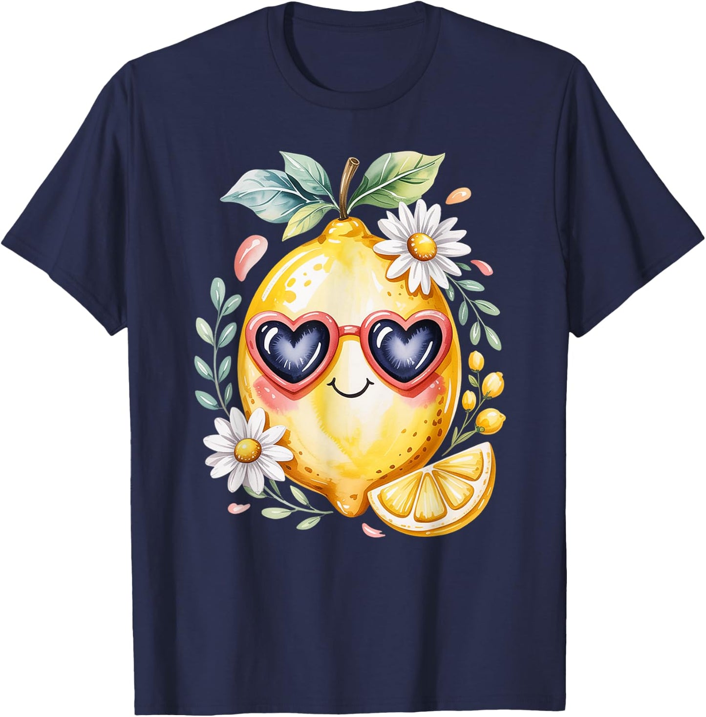 Cute Lemons Fruit Girls & Women Who Adore Loves Lemon T-Shirt - T-Shirt | Navy