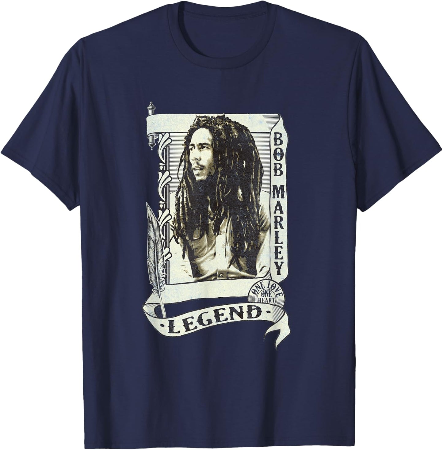 Bob Marley Legend Scroll T-Shirt - T-Shirt | Navy