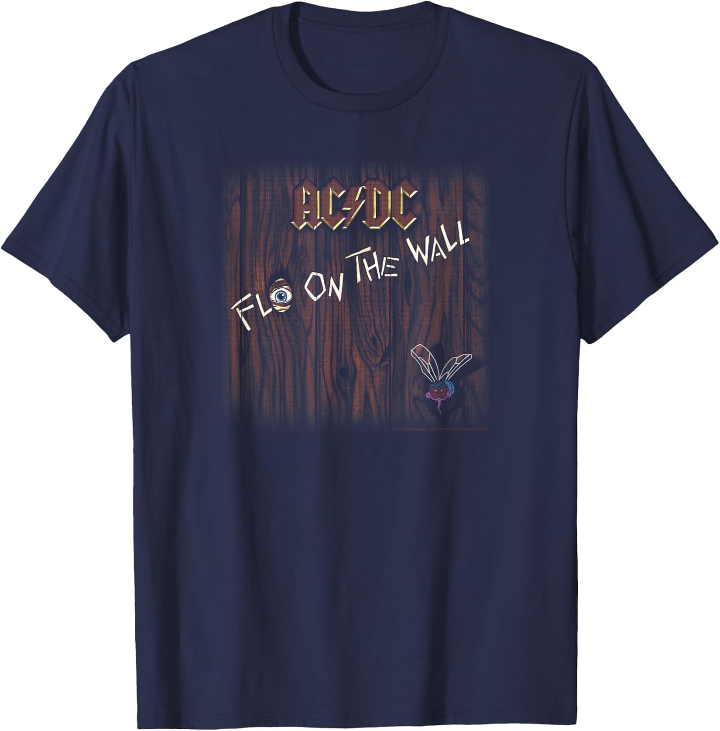 AC/DC -Adults, -Kids Black Small Classic Fit Fly On The Wall Album T-Shirt - T-Shirt | Navy