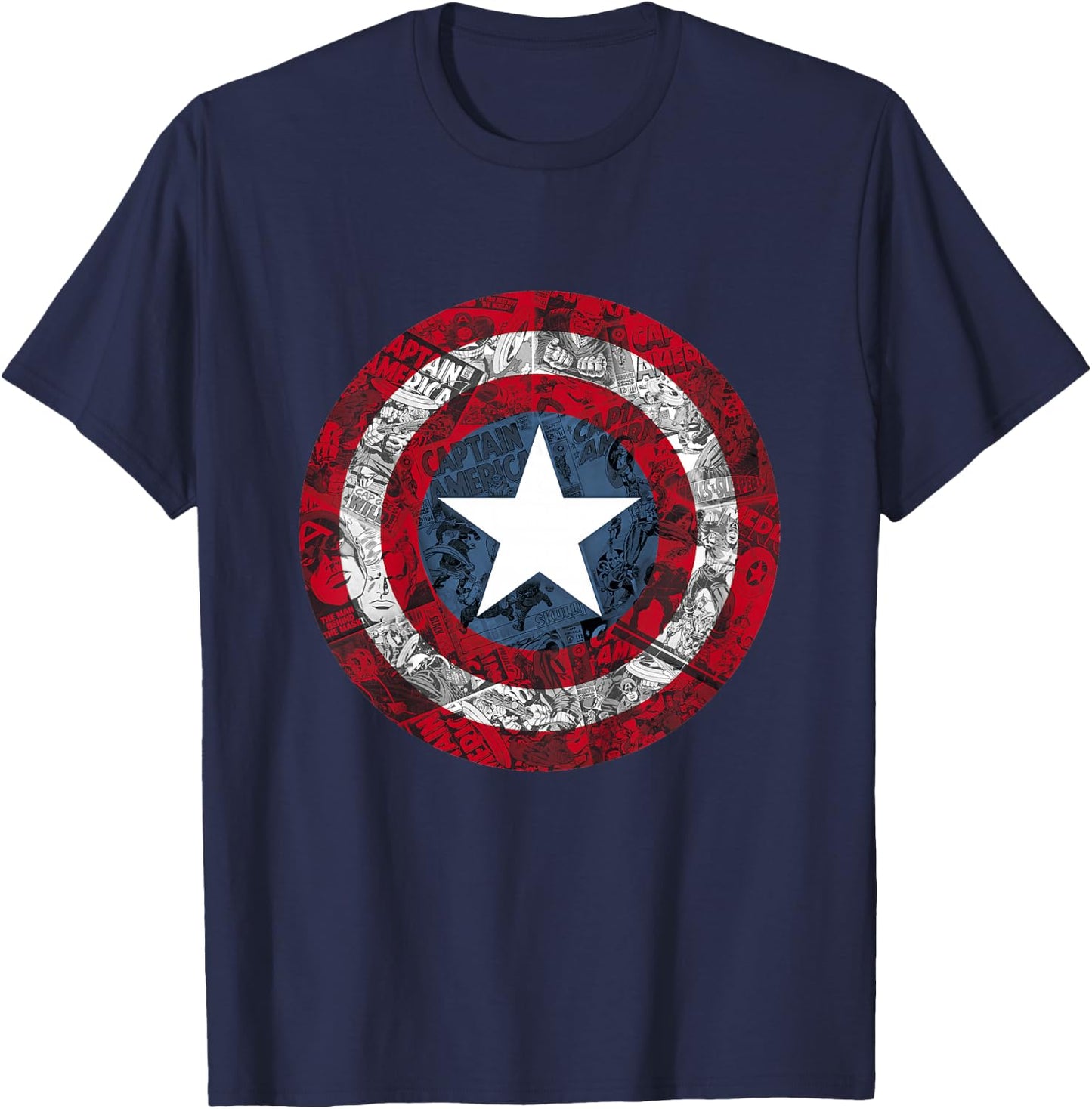 Kids Marvel Captain America Avengers Shield Comic Kids T-Shirt - T-Shirt | Navy