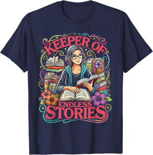 Librarian Keeper Of Endless Stories Library Women T-Shirt - T-Shirt | Navy