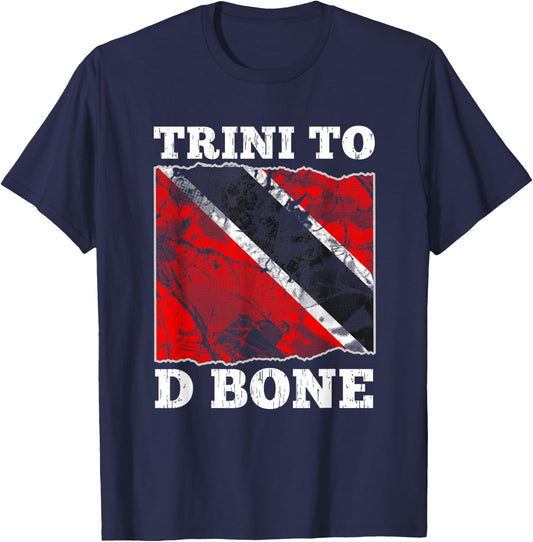 Trinidad and Tobago Flag Trini To D Bone Graphic T-Shirt - T-Shirt | Navy