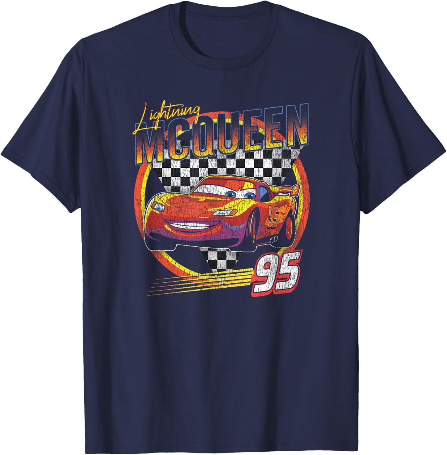 Disney Pixar Cars Lightning McQueen Vintage Race Small T-Shirt - T-Shirt | Navy