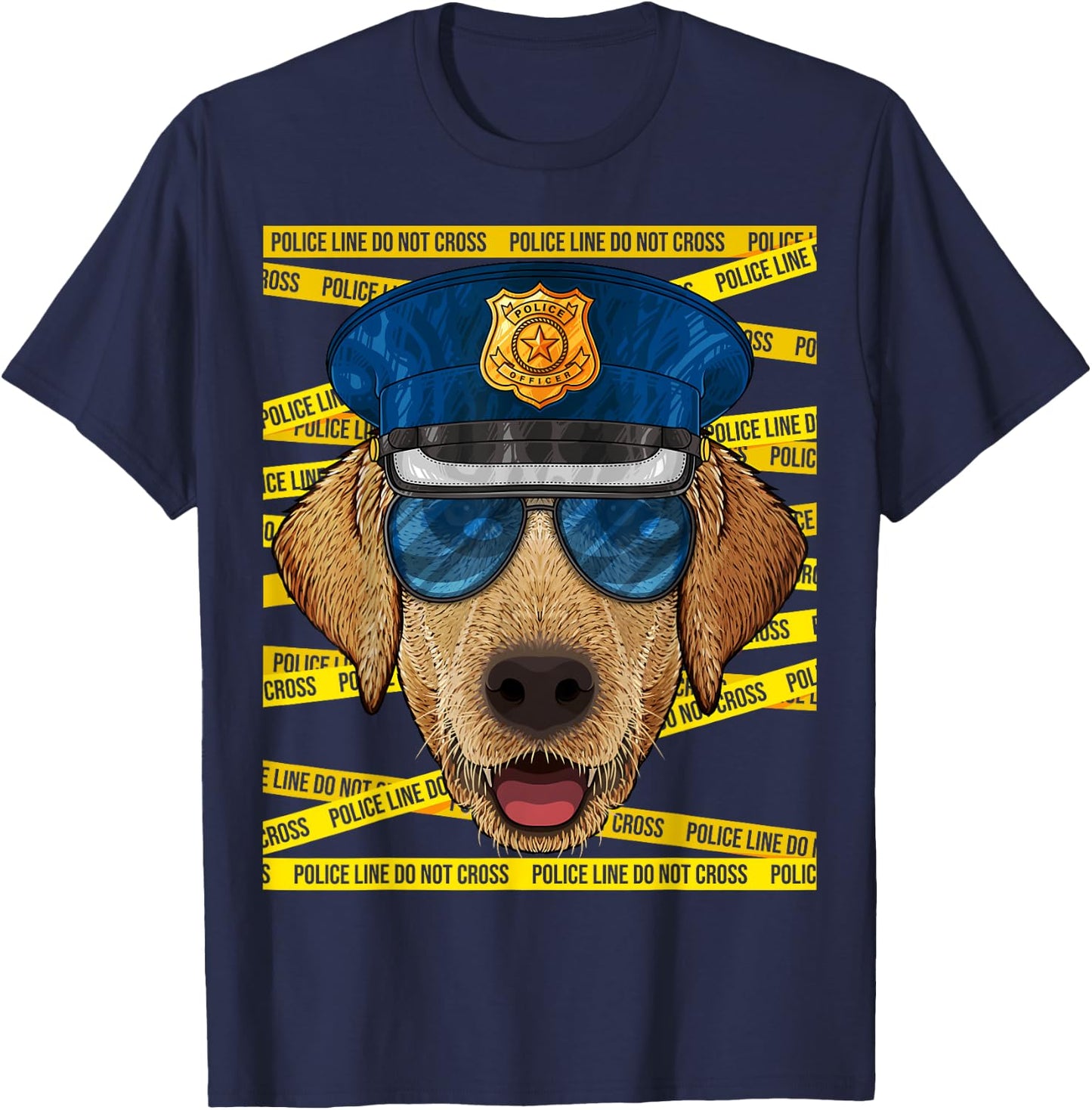 Labrador Retriever Police Officer Policeman Funny Police Dog T-Shirt - T-Shirt | Navy