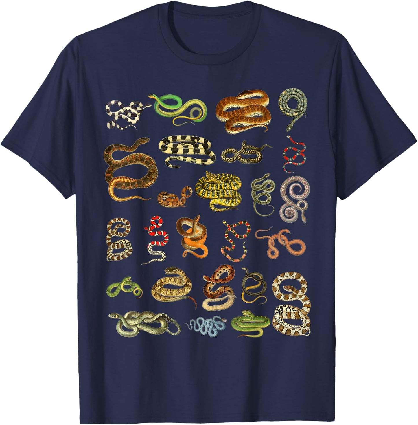 Types Of Snakes Educational Herpetologist Kids Boys Girls T-Shirt - T-Shirt | Navy