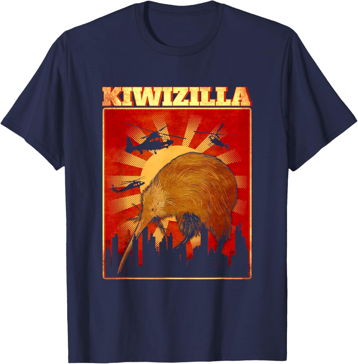 Kiwi Bird Bird Lover Kiwizilla T-Shirt - T-Shirt | Navy