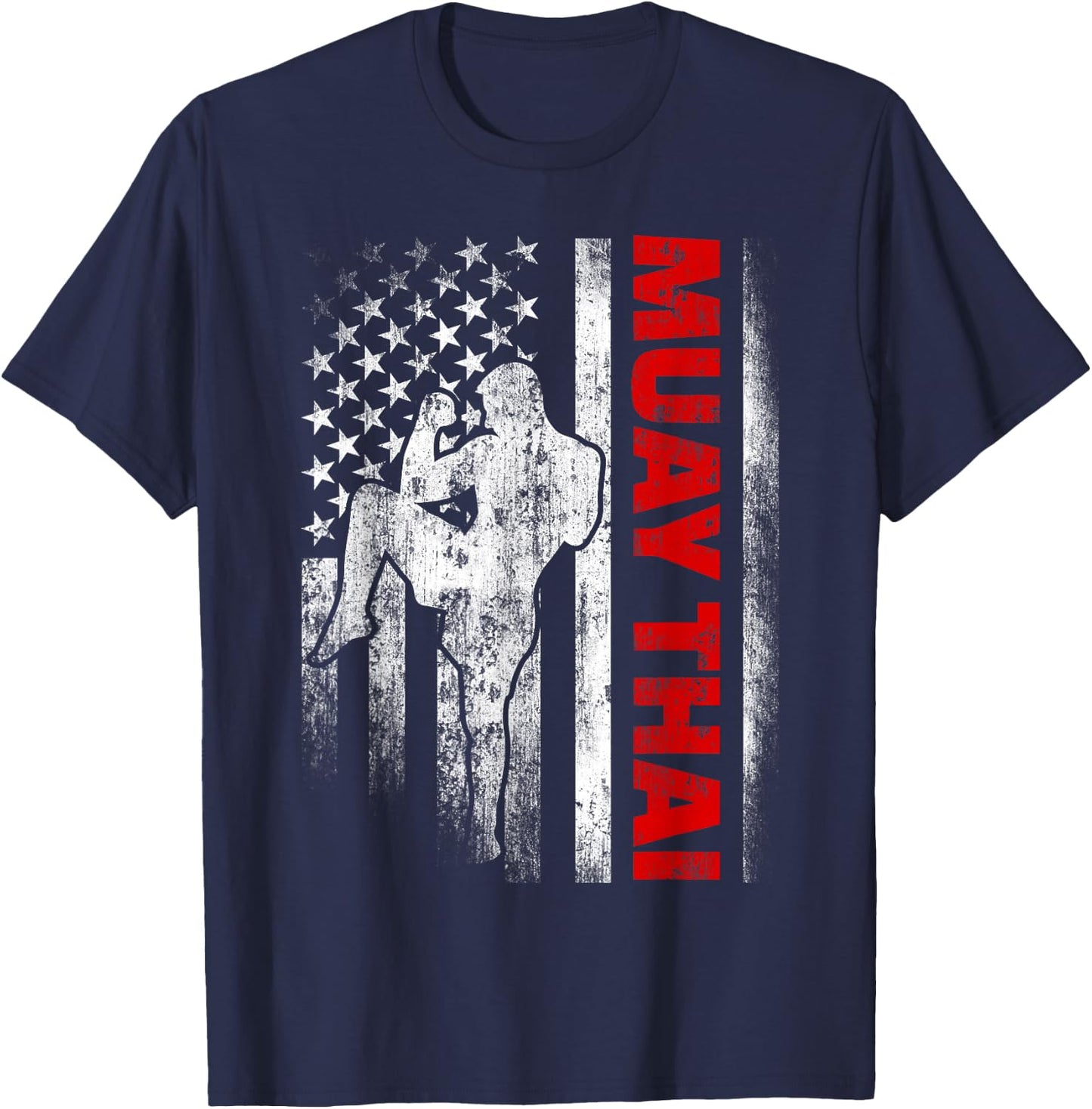 Muay Thai Boxing US American Flag T-Shirt - T-Shirt | Navy