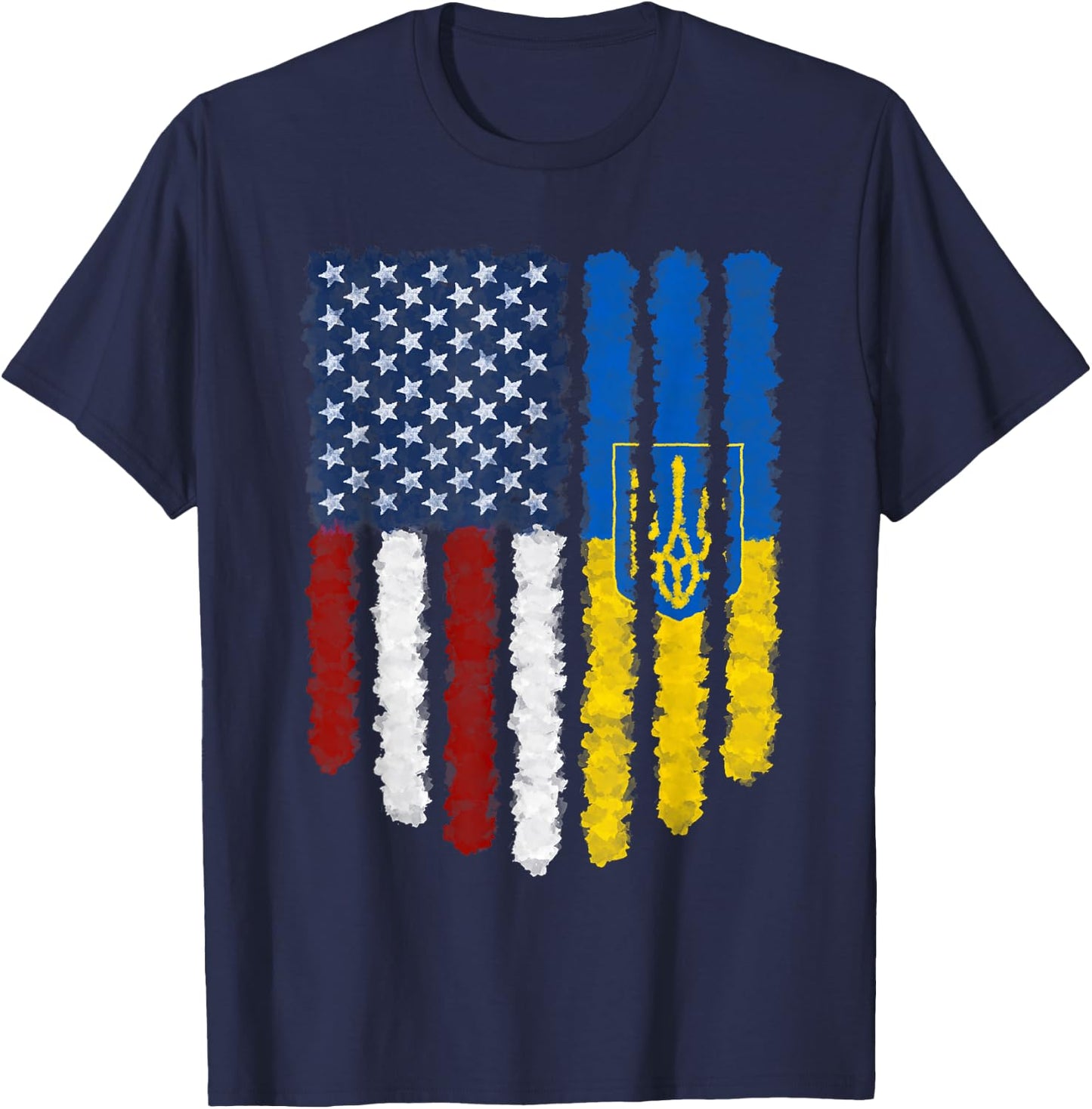 Ukrainian American Flag Ukraine Usa America T-Shirt - T-Shirt | Navy