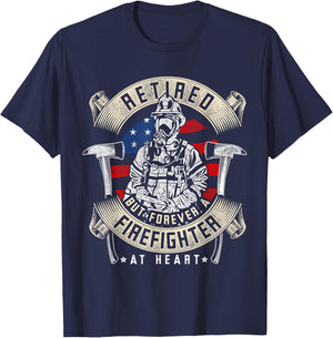 Retired Firefighter 911 Rescue Retirement Gift Firefighter T-Shirt - T-Shirt | Navy