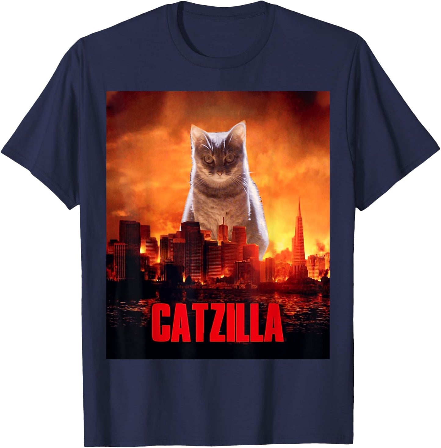 Catzilla Cat Kitten Lover T-Shirt - T-Shirt | Navy