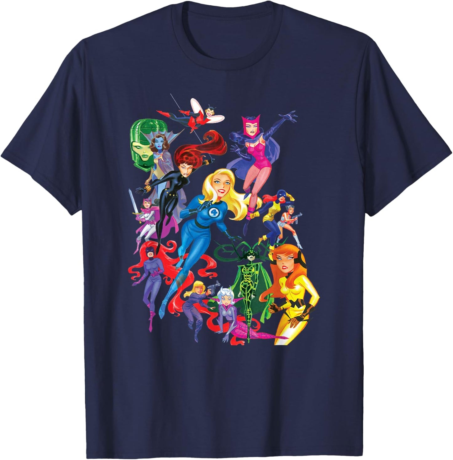 Women of Marvel Female Super Heroes T-Shirt - T-Shirt | Navy
