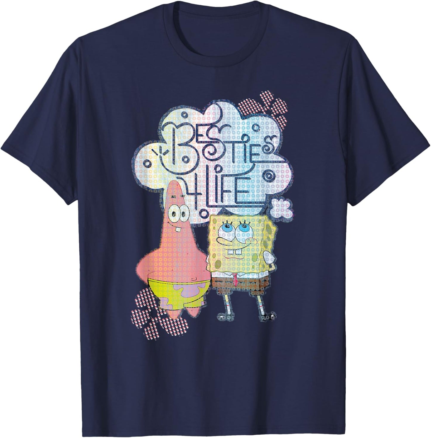 Spongebob And Patrick Bestie 4 Life T-Shirt - T-Shirt | Navy