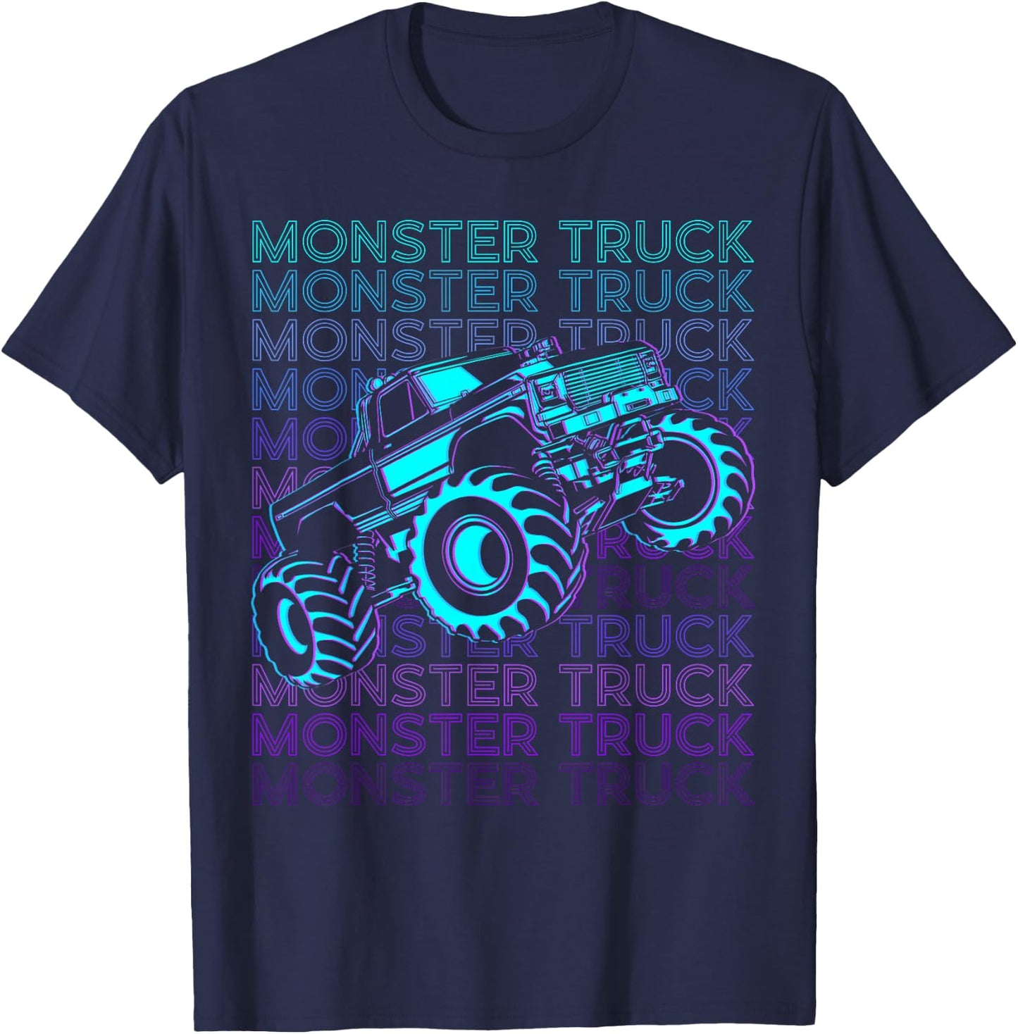Monster Truck Retro T-Shirt - T-Shirt | Navy