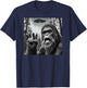 Funny Sasquatch Bigfoot Rock On Selfie With UFO Alien T-Shirt - T-Shirt | Navy