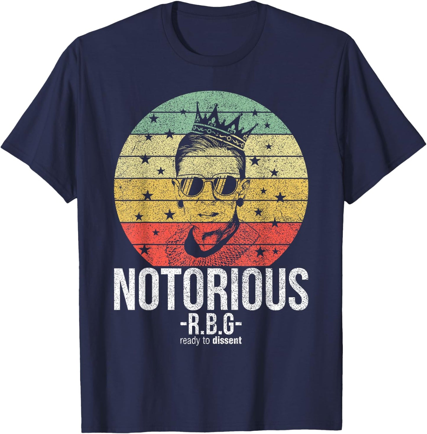 Notorious RBG Ruth Bader Ginsburg Shirts Political Feminist T-Shirt - T-Shirt | Navy