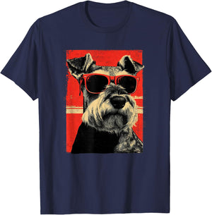 Schnauzer Dad Funny Dog Lover Vintage Father's Day T-Shirt - T-Shirt | Navy