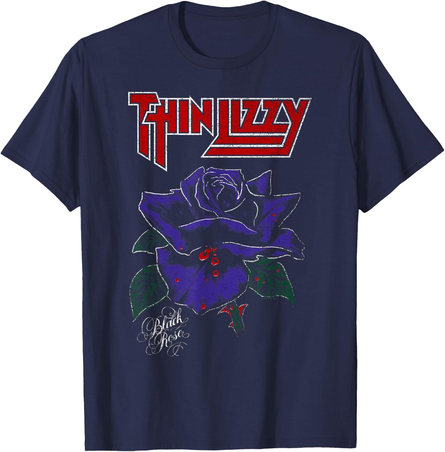 Thin Lizzy – Black Rose Color T-Shirt - T-Shirt | Navy