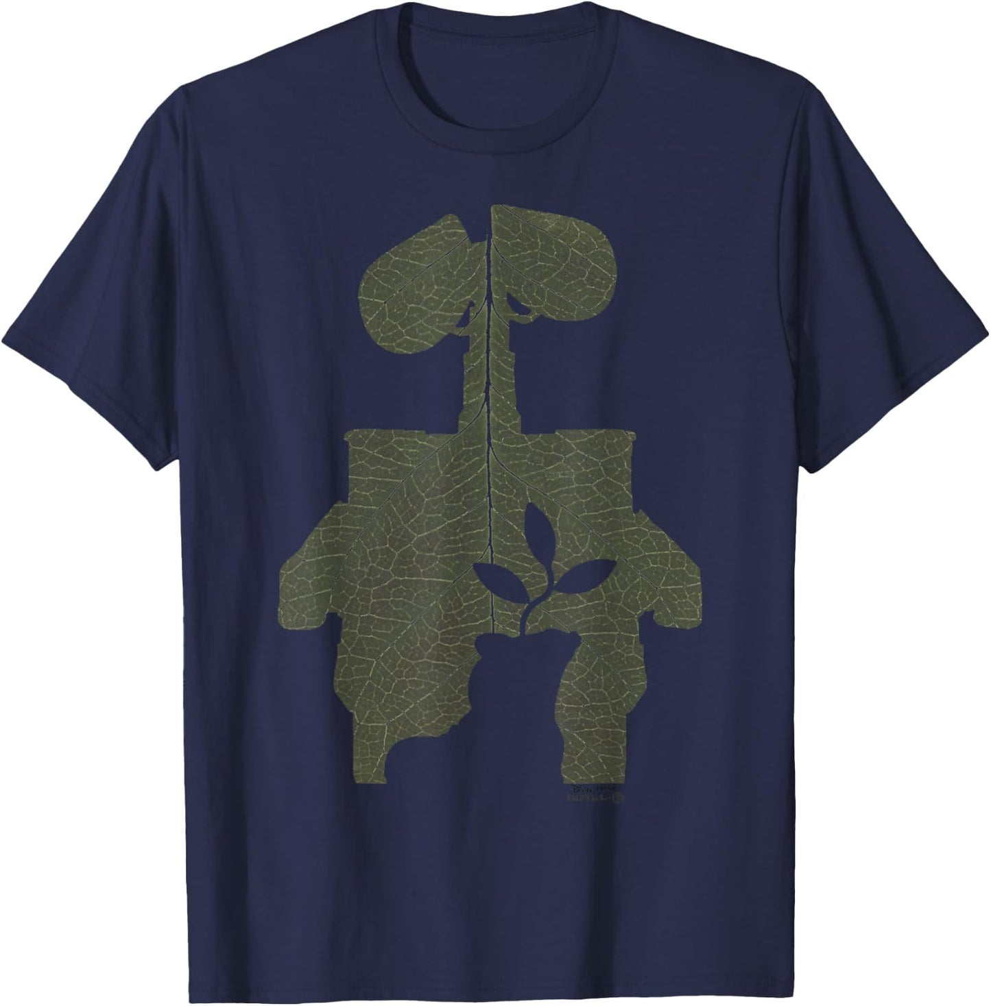 Disney Pixar Wall-E Leaf Silhouette Portrait T-Shirt - T-Shirt | Navy