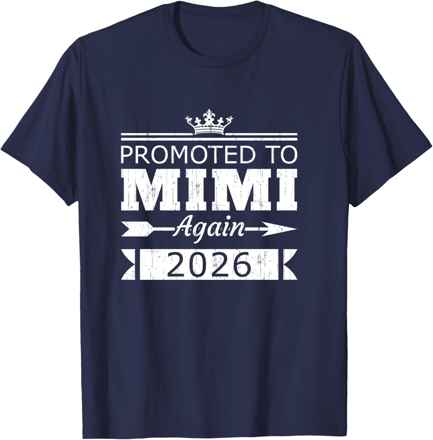Promoted to Mimi Again 2026 Grandma Reveal Vintage T-Shirt - T-Shirt | Navy