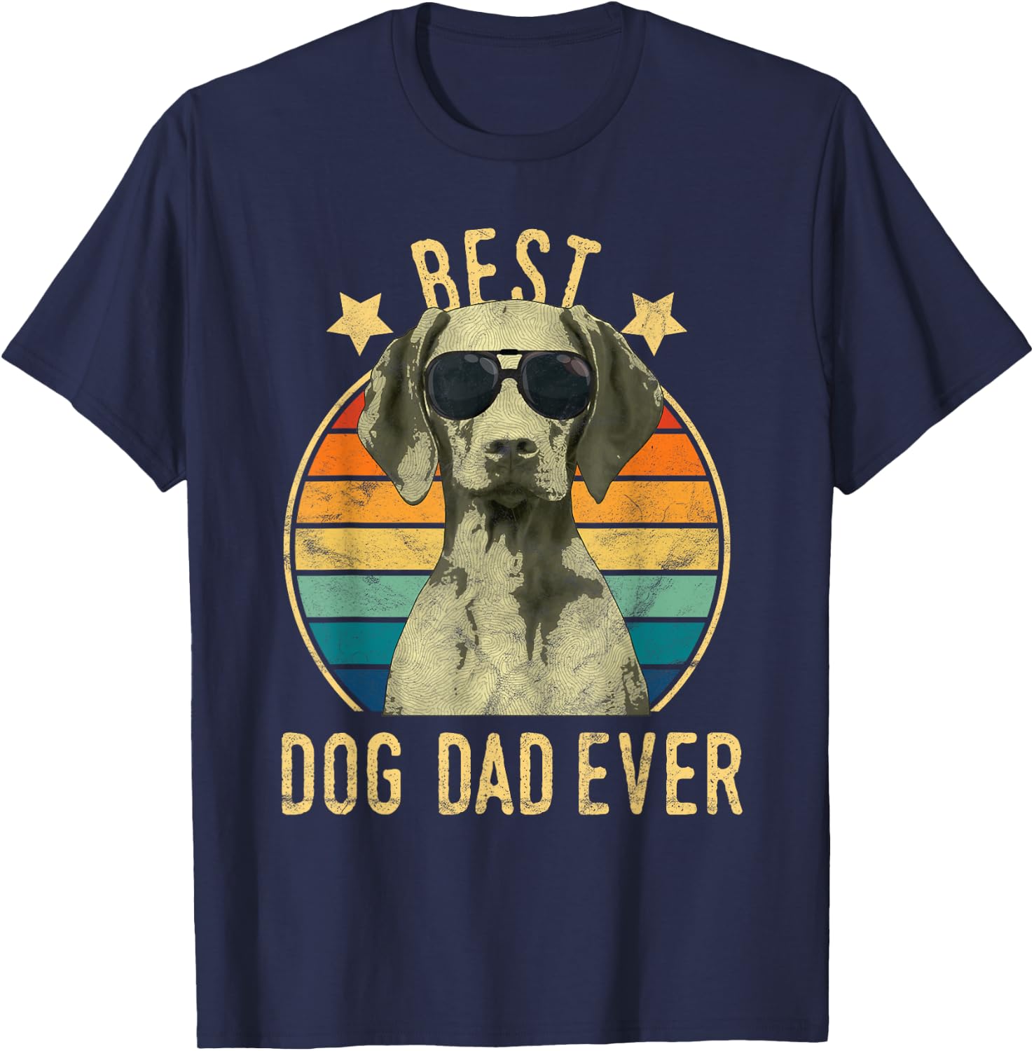 Best Dog Dad Ever Vizsla Father's Day Gift T-Shirt - T-Shirt | Navy