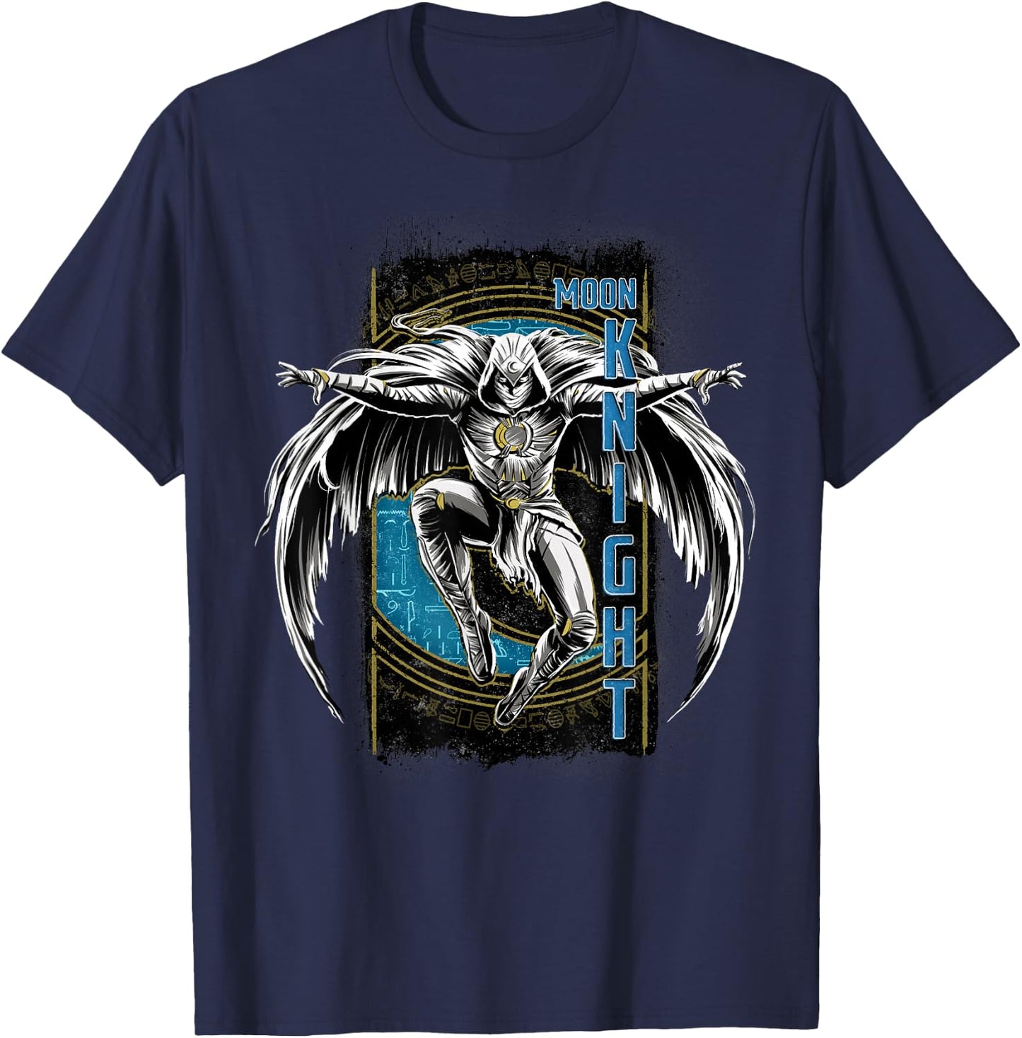 Marvel Moon Knight Egyptian Hieroglyphs Jump T-Shirt - T-Shirt | Navy