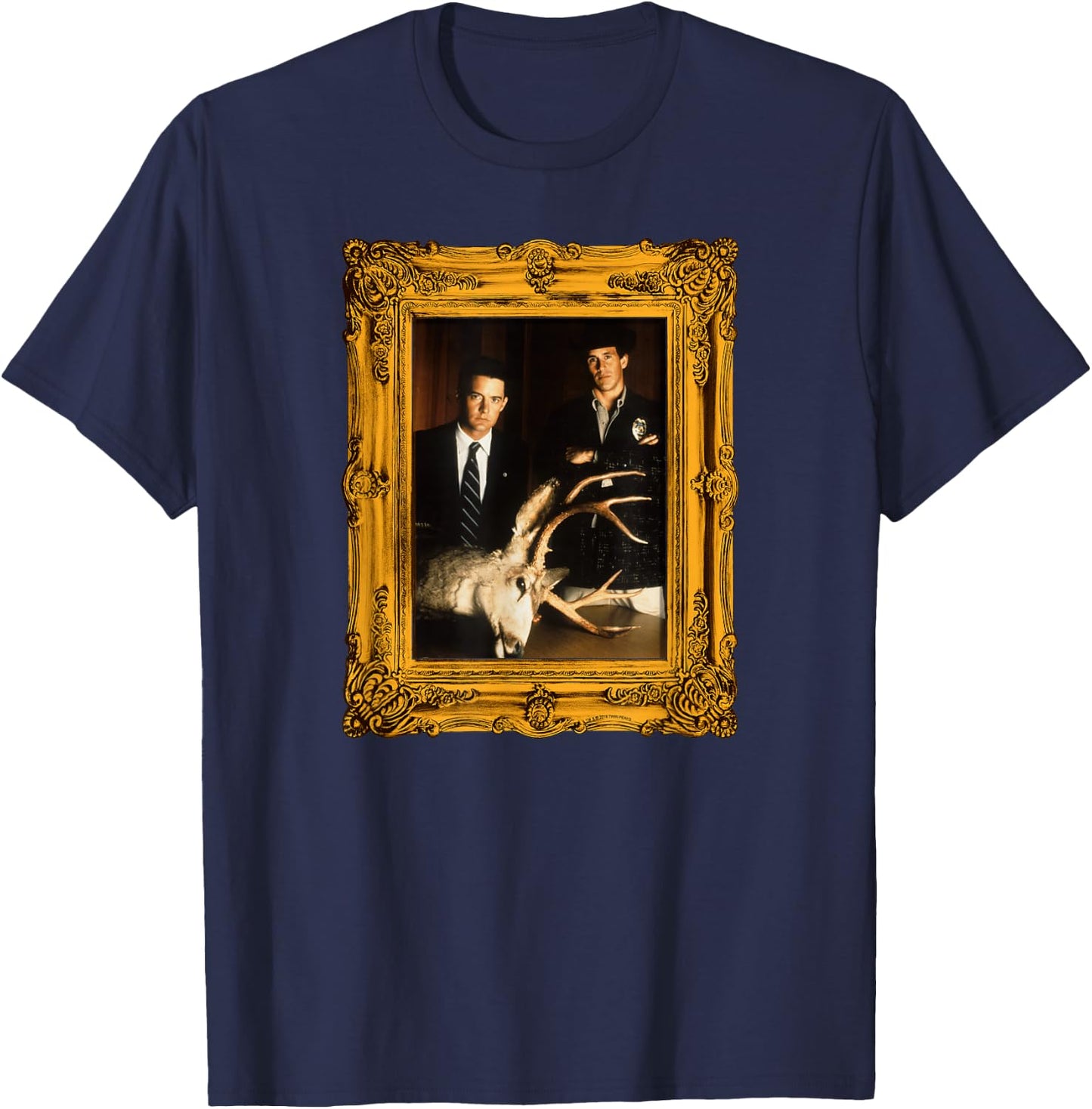 Twin Peaks Agent Cooper Sheriff Truman Photo Graphic T-Shirt - T-Shirt | Navy