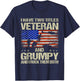 I Have Two Titles Veteran and Grumpy Funny Dad Papa Grandpa T-Shirt - T-Shirt | Navy