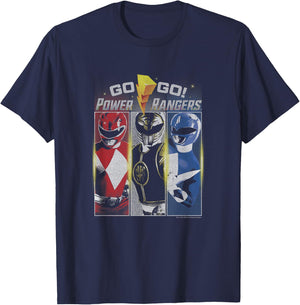 Power Rangers Red White & Blue Ranger Americana Panels T-Shirt - T-Shirt | Navy