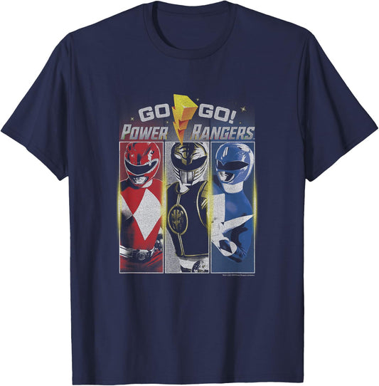 Power Rangers Red White & Blue Ranger Americana Panels T-Shirt - T-Shirt | Navy