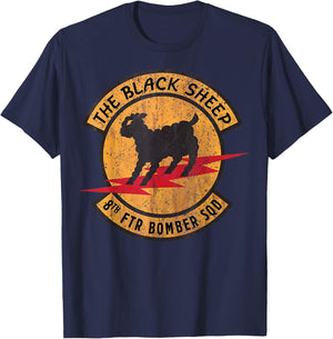 Vintage Black Sheep 8th FTR Bomber Squadron T-Shirt - T-Shirt | Navy
