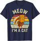 Thanksgiving Funny Turkey Fake Cat Retro Women Men Kids T-Shirt - T-Shirt | Navy