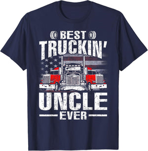 Best Truckin' Uncle Ever USA Flag Men T-Shirt - T-Shirt | Navy
