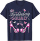 Entourage Birthday Squad Girls' Crown Heels (NO Stones) T-Shirt - T-Shirt | Navy