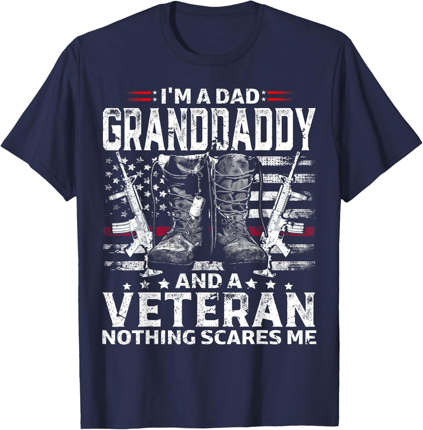 I'm A Dad Granddaddy Veteran T-Shirt - T-Shirt | Navy