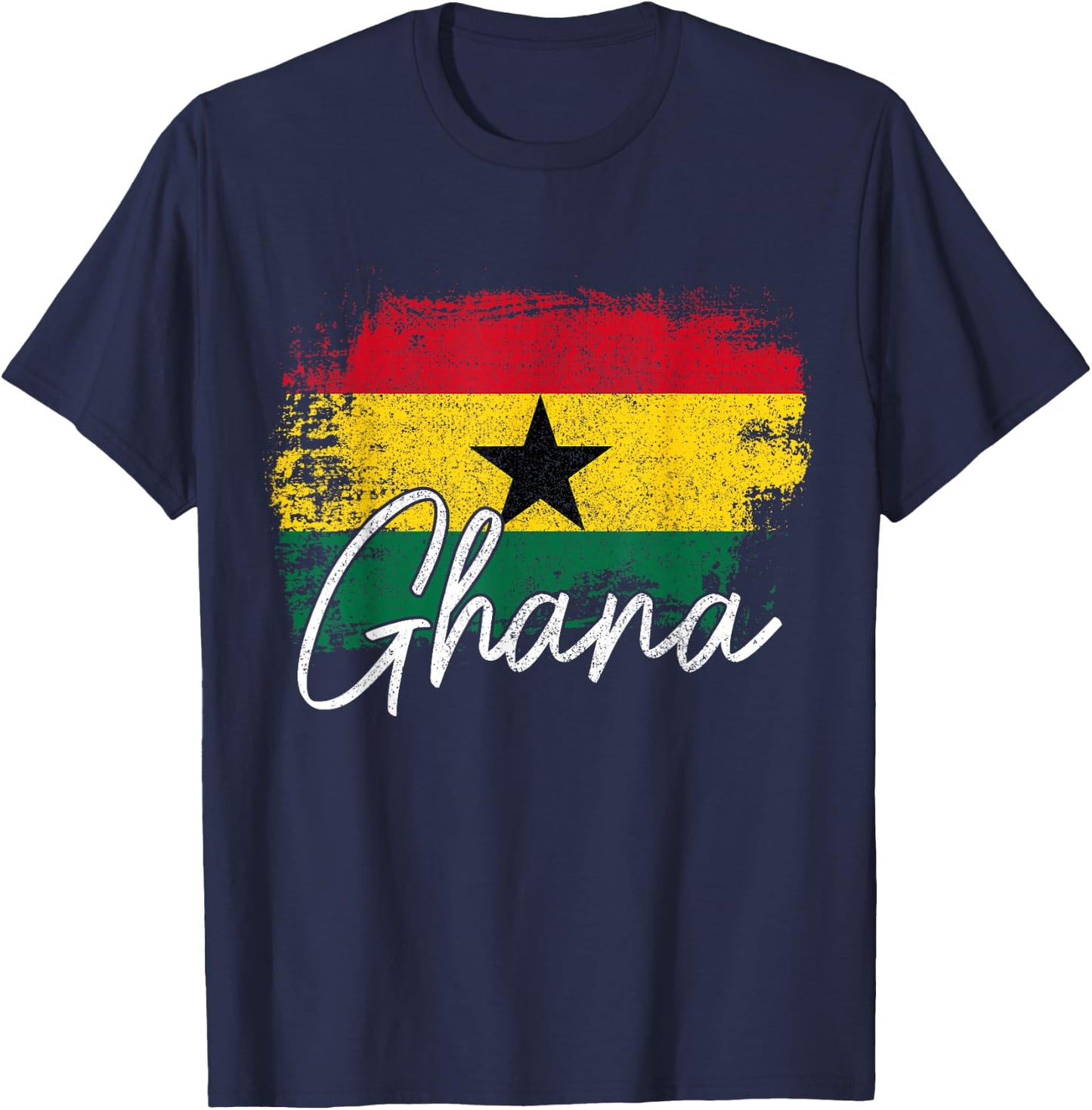 We Love Ghana Ghana Vintage Flag Ghanaian Pride Roots Africa T-Shirt - T-Shirt | Navy