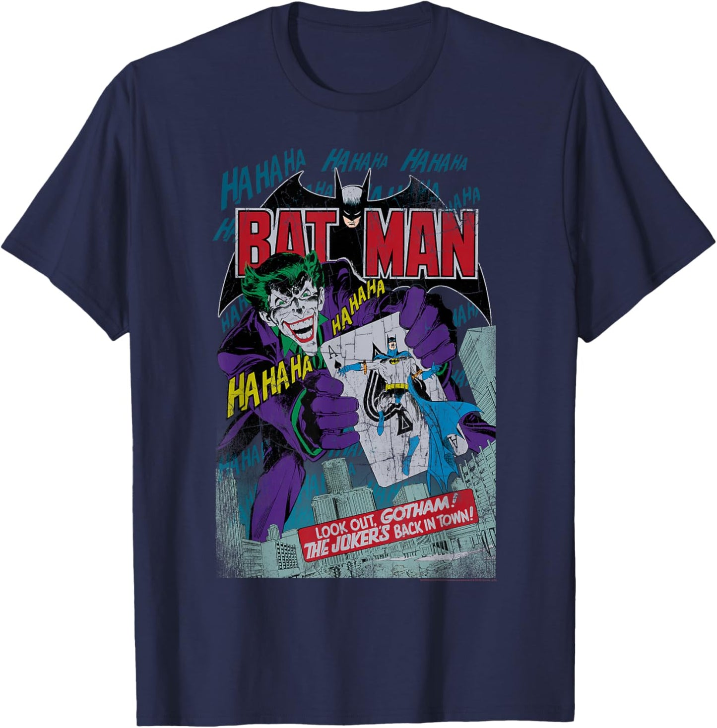 DC Comics Batman and Joker Comic Cover Small T-Shirt - T-Shirt | Navy