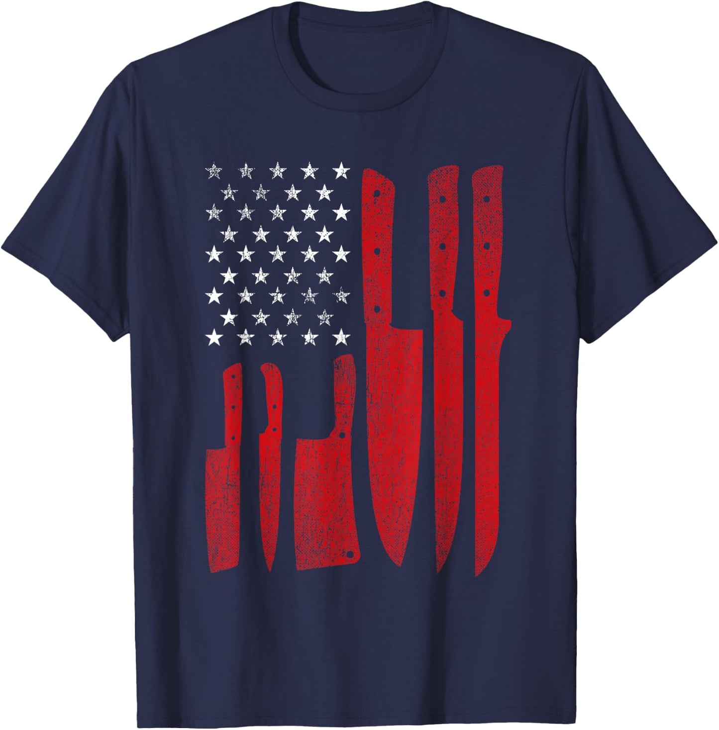 American Flag USA - Butcher Butchery Slaughterer T-Shirt - T-Shirt | Navy