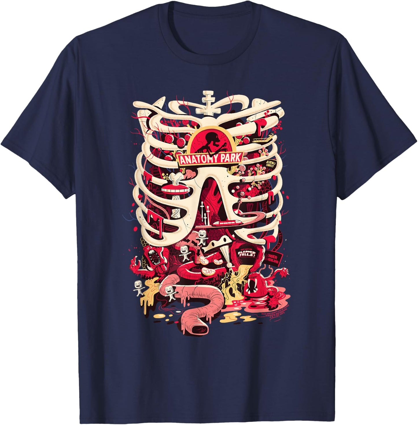 Rick and Morty Anatomy Park Logo T-Shirt - T-Shirt | Navy