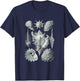 Sea Shells Botanical Ocean Vintage Scientific Drawing Art T-Shirt - T-Shirt | Navy