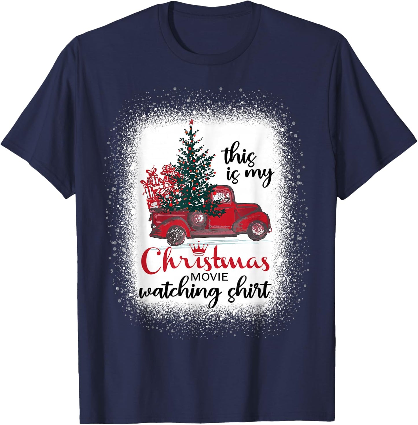 This Is My Christmas Movie Watching Shirt Vintage Red Truck T-Shirt - T-Shirt | Navy