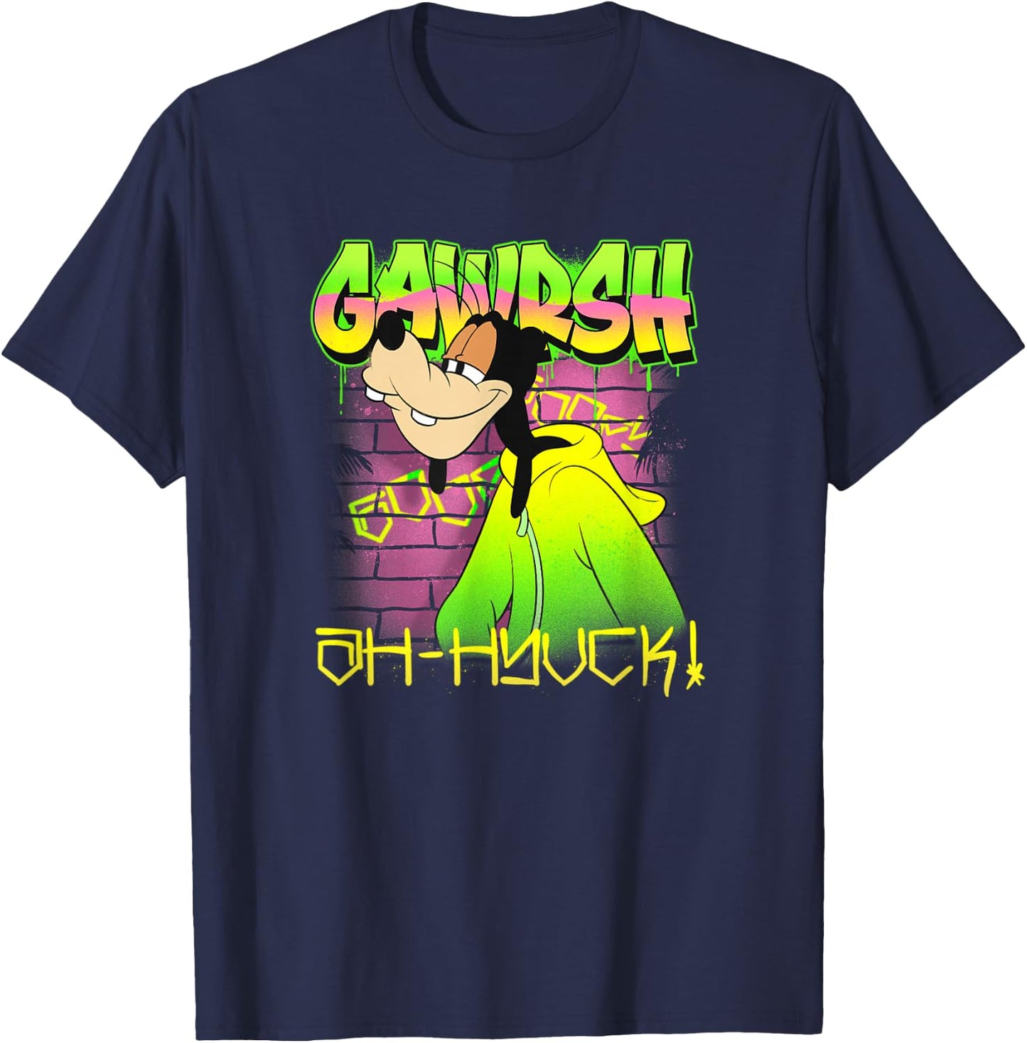 Disney Mickey and Friends Gawrsh Ah-Hyuck! Graffiti T-Shirt - T-Shirt | Navy